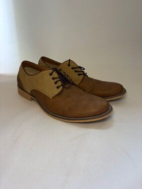 JF J. Ferrar Titus Two-Tone Brown and Tan Derby Oxfords Size 11